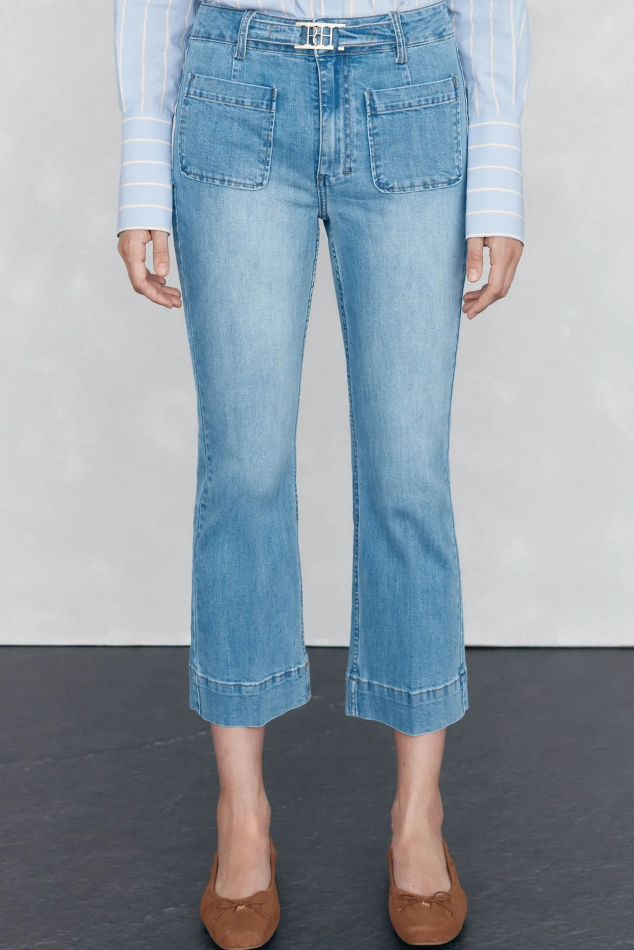 Pedro del Hierro Jeans stove pipe cropped Azul