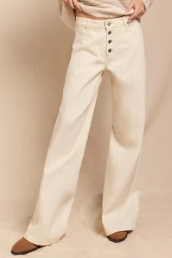 Slowlove Jeans wide buttons Marfil Discount