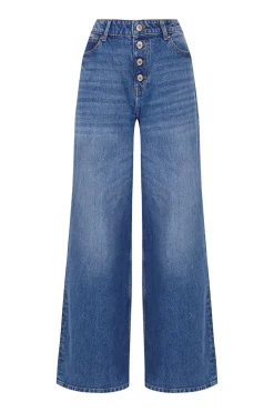 Slowlove Jeans wide buttons Azul New