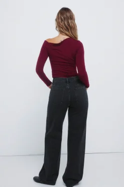 Springfield Jeans wide cristales brillantes negro Clearance