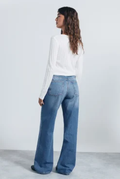Springfield Jeans wide leg azul