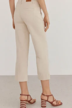 Pedro del Hierro Jeans wide leg cropped Beige Discount