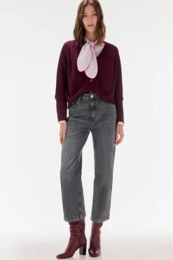 TFP by Tamara Falcó Jeans wide leg cropped Gris