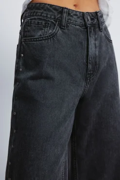 Springfield Jeans wide tachas negro Discount