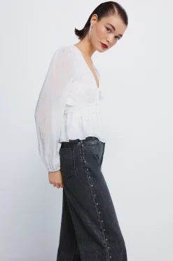 Springfield Jeans wide tachas negro Discount