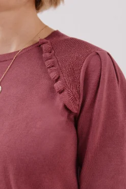 Cortefiel Jersey adorno volantes Vino Outlet