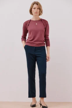 Cortefiel Jersey adorno volantes Vino Outlet