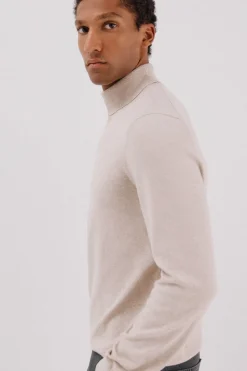 Cortefiel Jersey algodón cashmere cuello alto Beige Best