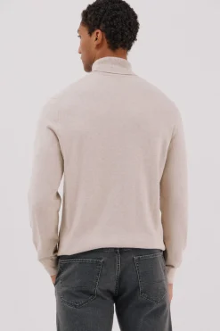 Cortefiel Jersey algodón cashmere cuello alto Beige Best