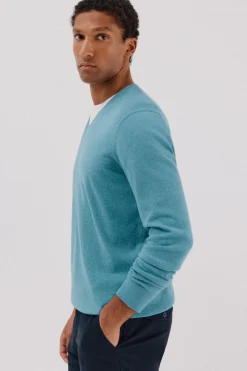 Cortefiel Jersey algodón cashmere cuello pico Azul New