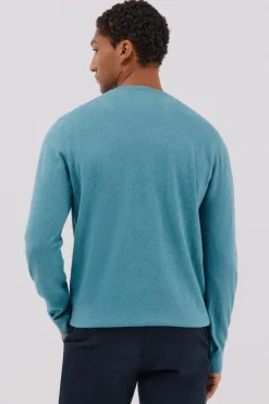 Cortefiel Jersey algodón cashmere cuello pico Azul New