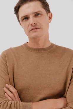 Cortefiel Jersey algodón cashmere cuello caja Beige
