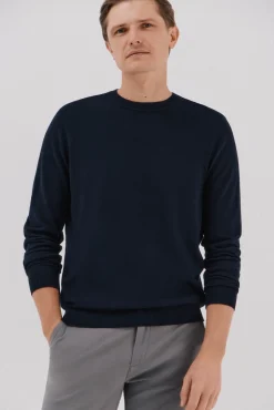 Cortefiel Jersey algodón cashmere cuello caja Azul marino Outlet