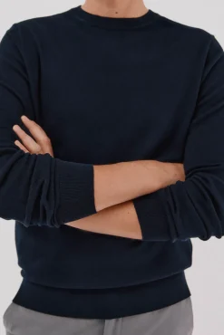 Cortefiel Jersey algodón cashmere cuello caja Azul marino Outlet