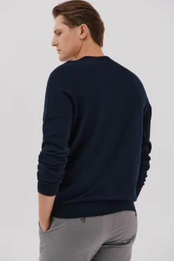 Cortefiel Jersey algodón cashmere cuello caja Azul marino Outlet