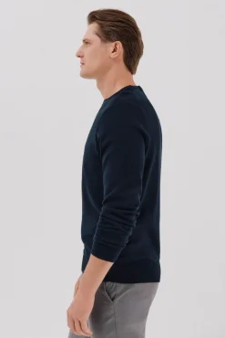 Cortefiel Jersey algodón cashmere cuello caja Azul marino Outlet