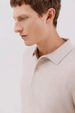 Cortefiel Jersey algodón cashmere cuello polo Beige Sale