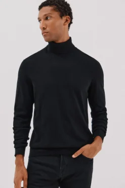 Cortefiel Jersey algodón cashmere cuello alto Negro Clearance