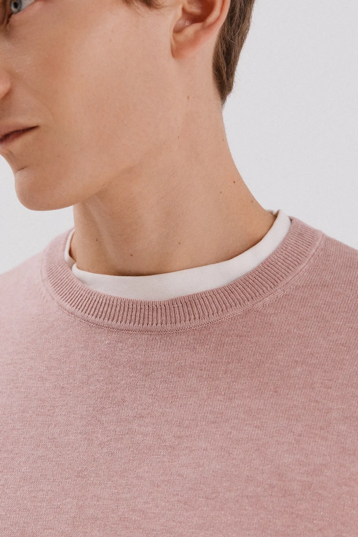 Cortefiel Jersey algodón cashmere cuello caja Rosa