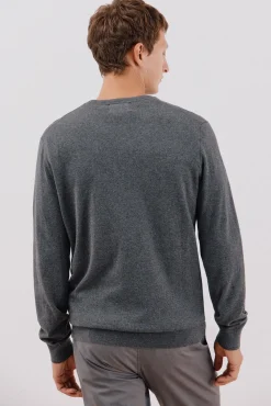 Cortefiel Jersey algodón cashmere cuello pico Gris Outlet