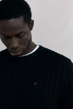 Pedro del Hierro Jersey algodón y cashmere Negro