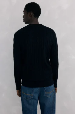 Pedro del Hierro Jersey algodón y cashmere Negro