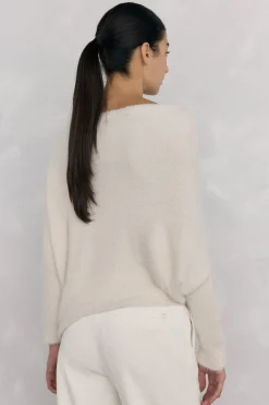 Pedro del Hierro Jersey asimétrico hilatura con brillo Beige Discount