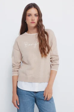 Springfield Jersey "Bonjour" combinado nude Discount