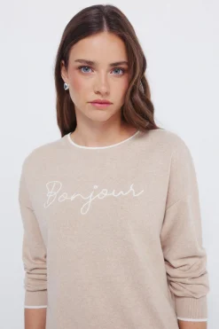 Springfield Jersey "Bonjour" combinado nude Discount
