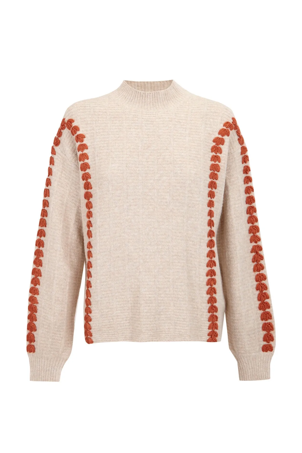 Slowlove Jersey bordado contraste Beige Discount