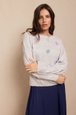 Slowlove Jersey bordados Gris Outlet