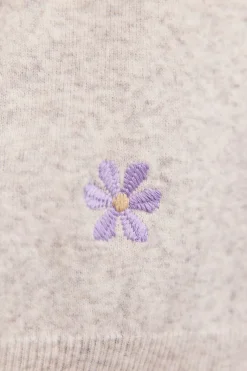 Slowlove Jersey bordados Gris Outlet