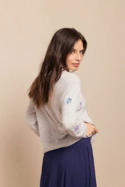 Slowlove Jersey bordados Gris Outlet