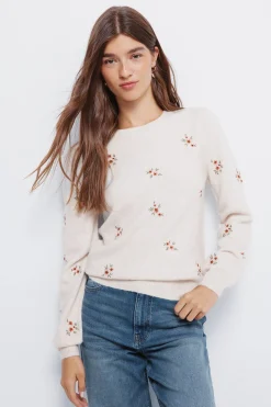 Springfield Jersey bordados flores blanco Sale