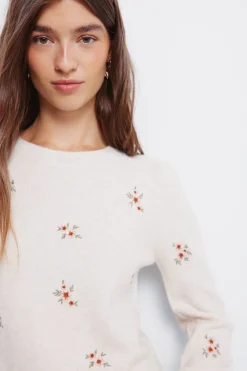 Springfield Jersey bordados flores blanco Sale