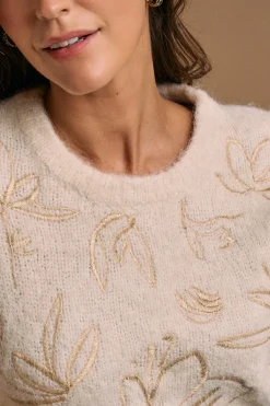 Polín Et Moi Jersey bordados Lurex crudo Marfil Online