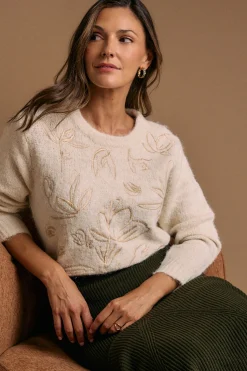 Polín Et Moi Jersey bordados Lurex crudo Marfil Online