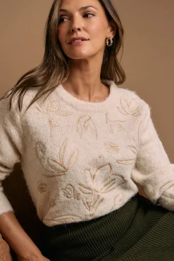 Polín Et Moi Jersey bordados Lurex crudo Marfil Online