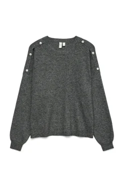 Vero Moda Jersey botones joya Gris oscuro Outlet