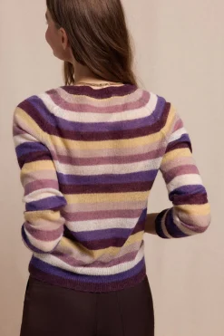 Slowlove Jersey botones rayas Lila Discount