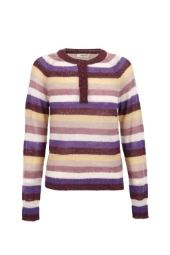 Slowlove Jersey botones rayas Lila Discount