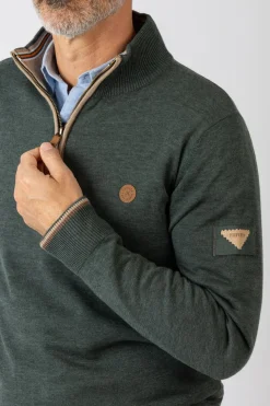 Privata Jersey básico con cremallera Verde Sale