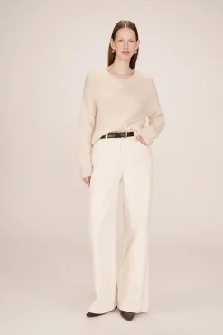 Grace & Mila Jersey básico con escote en V Beige Discount