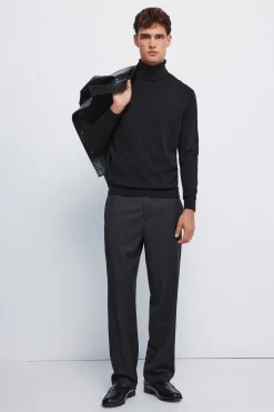 Springfield Jersey básico cuello alto negro Outlet