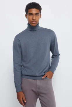 Springfield Jersey básico cuello alto azul New