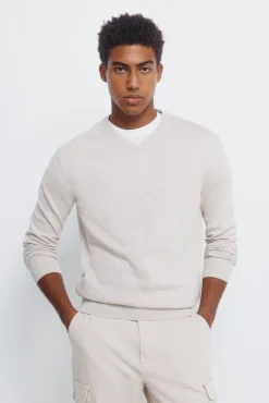 Springfield Jersey básico cuello pico nude Hot