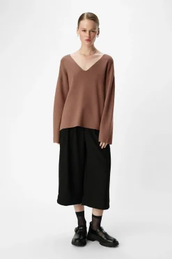 Object Jersey básico cuello pico Marr&oacute;n Outlet