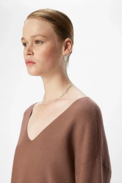 Object Jersey básico cuello pico Marr&oacute;n Outlet