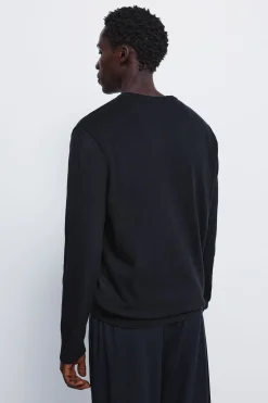 Springfield Jersey básico cuello pico azul Sale