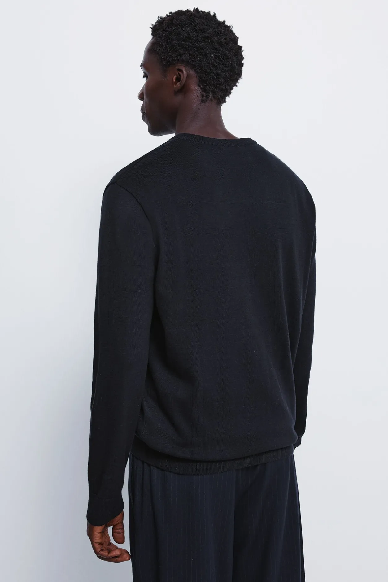 Springfield Jersey básico cuello pico azul Sale